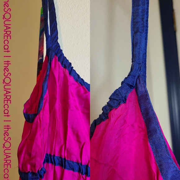 ๐บ Betsey Johnson Silk HOT PINK 1990's Sundress ๐บ - Picture 6 of 8